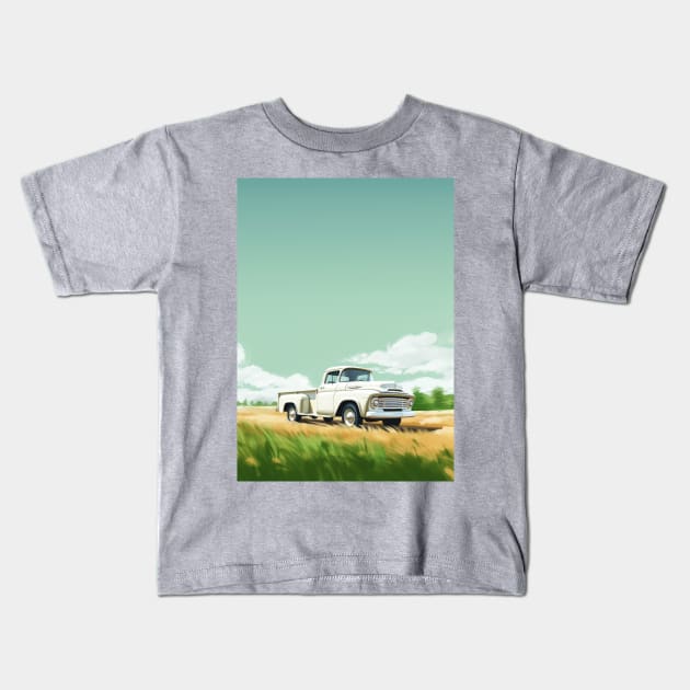 Cozy afternoon pickup truck Kids T-Shirt by MCAshe spiritual art 